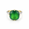 9K/14K Lab Grown Emerald Cushion Cut Ring with Diamond Accents - BIS Hallmarked Gold