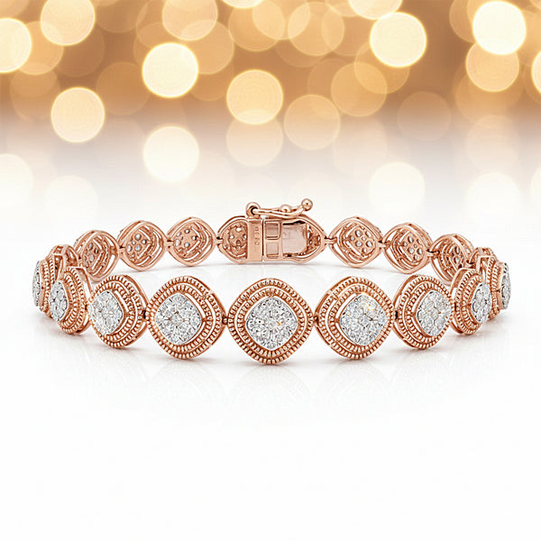 14K/18K Lab Grown Diamond Tennis Bracelet – Round Cut, 3ct, BIS Hallmark Gold