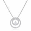 18K Lab Grown Diamond Necklace – 2 Carat Round Diamonds, Hallmarked