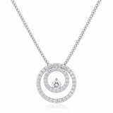 18K Lab Grown Diamond Necklace – 2 Carat Round Diamonds, Hallmarked