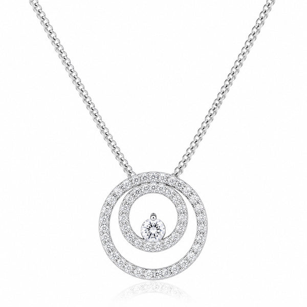 18K Lab Grown Diamond Necklace – 2 Carat Round Diamonds, Hallmarked