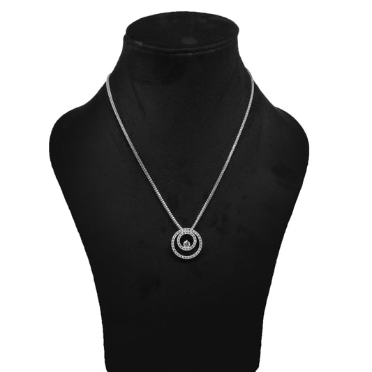 18K Lab Grown Diamond Necklace – 2 Carat Round Diamonds, Hallmarked