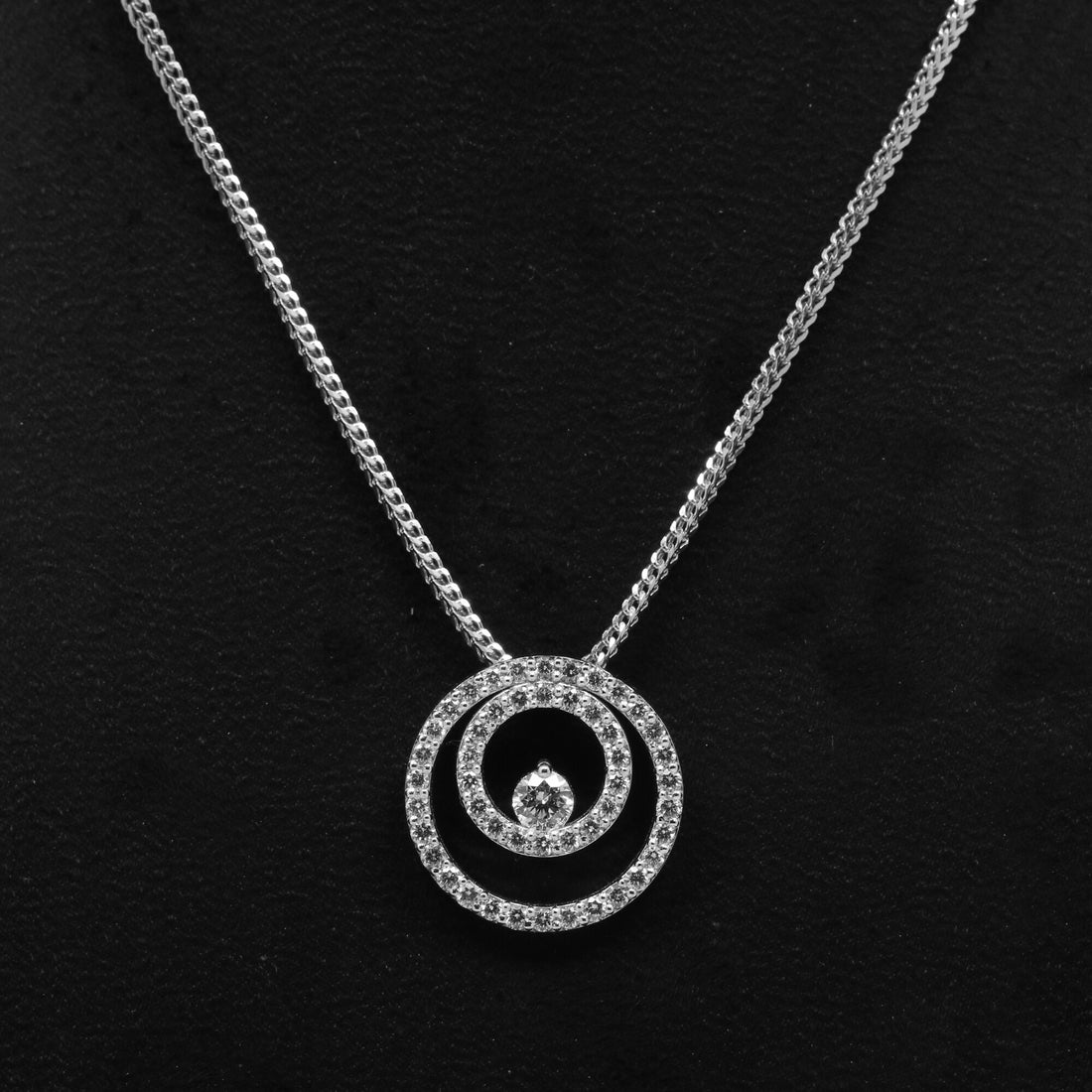 18K Lab Grown Diamond Necklace – 2 Carat Round Diamonds, Hallmarked