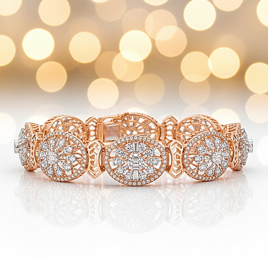 14K/18K Lab Grown Diamond Tennis Bracelet – Round Cut, 3.6ct, BIS Hallmark Gold