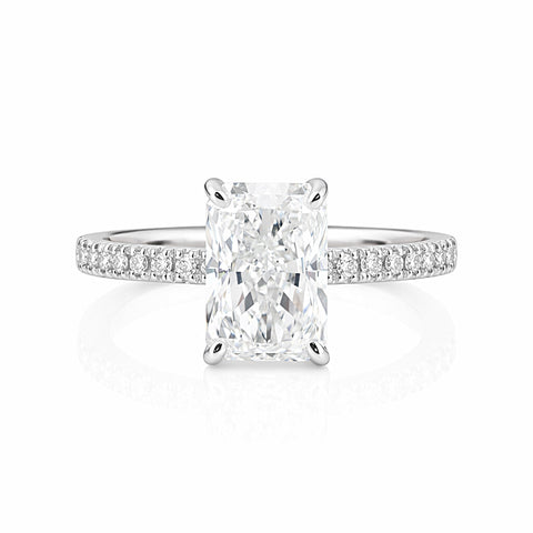 14K/18K Lab Grown Diamond Emerald Cut Ring for Women