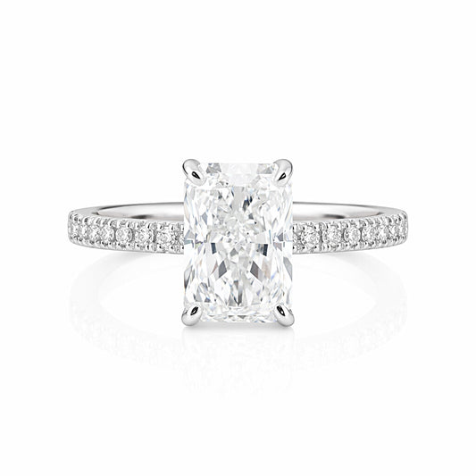 14K/18K Lab Grown Diamond Emerald Cut Ring for Women