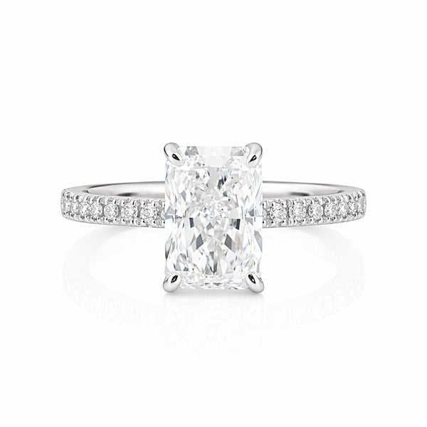 14K/18K Lab Grown Diamond Emerald Cut Ring for Women