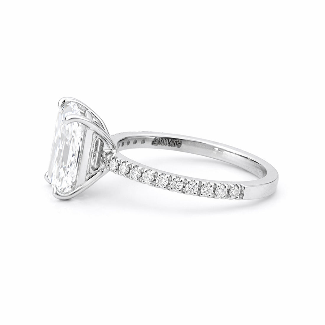 14K/18K Lab Grown Diamond Emerald Cut Ring for Women