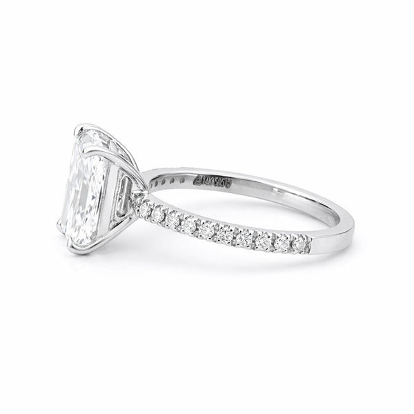 14K/18K Lab Grown Diamond Emerald Cut Ring for Women
