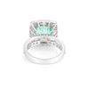 14K/18K Lab Grown Green Diamond Asscher Cut Ring for Women