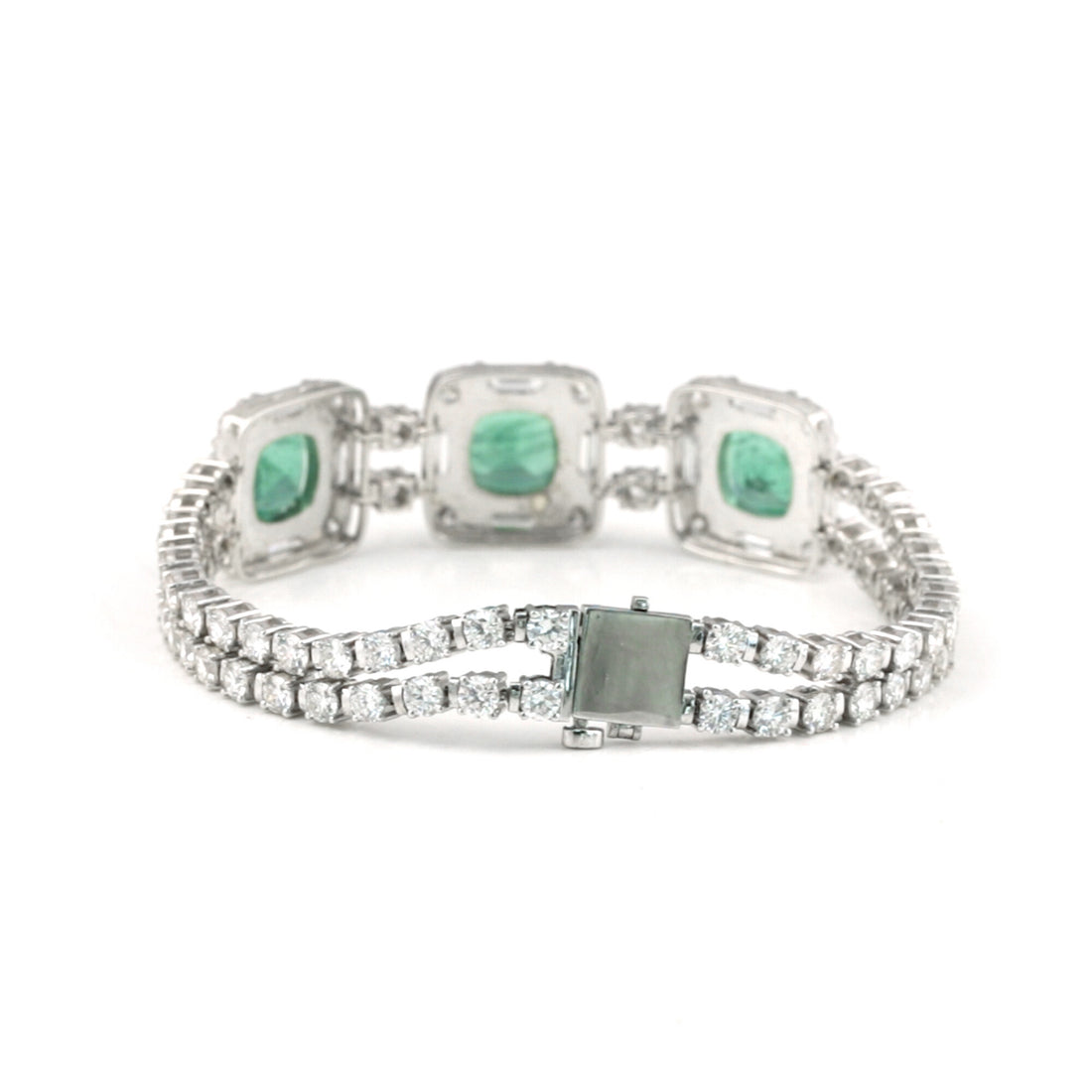 14K/18K Lab Grown Emerald Bracelet – Round Cut, 17.47ct, BIS Hallmark Gold
