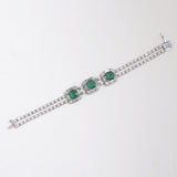 14K/18K Lab Grown Emerald Bracelet – Round Cut, 17.47ct, BIS Hallmark Gold