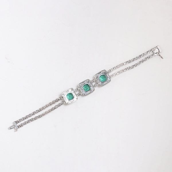 14K/18K Lab Grown Emerald Bracelet – Round Cut, 17.47ct, BIS Hallmark Gold