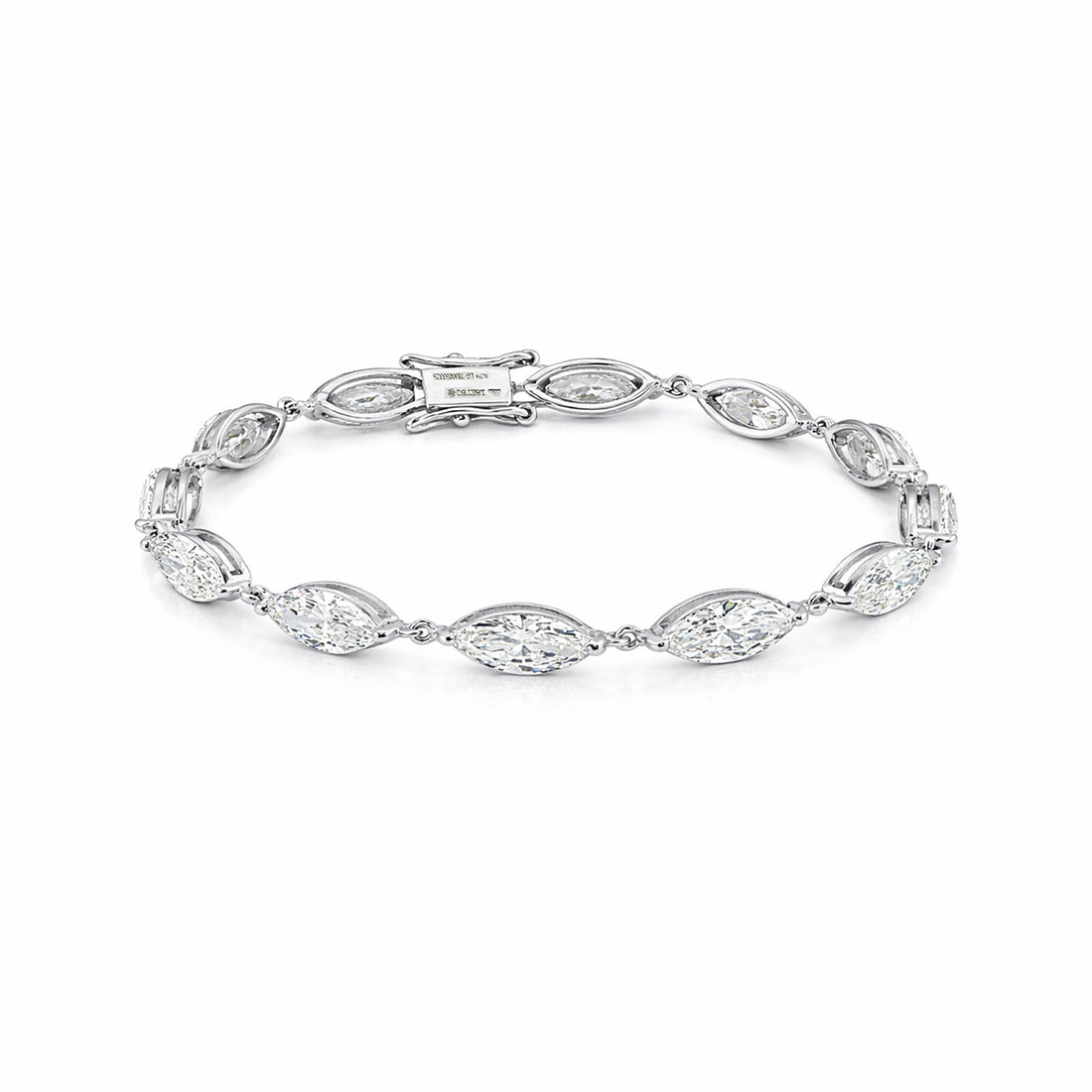 18K Lab Grown Diamond Tennis Bracelet – Round Cut, 12.4ct, BIS Hallmark Gold