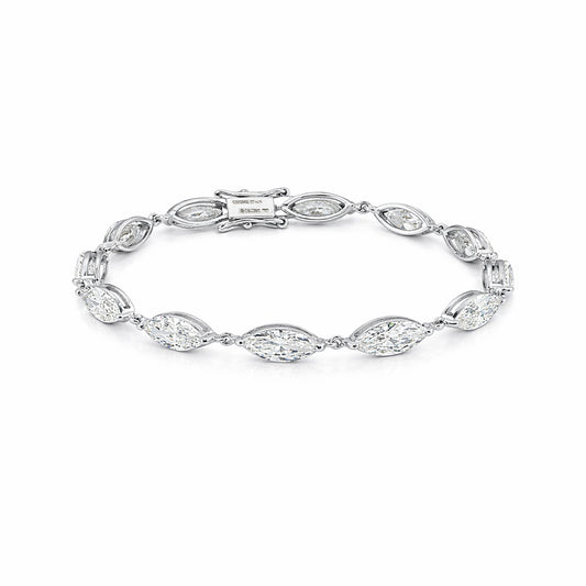 18K Lab Grown Diamond Tennis Bracelet – Round Cut, 12.4ct, BIS Hallmark Gold