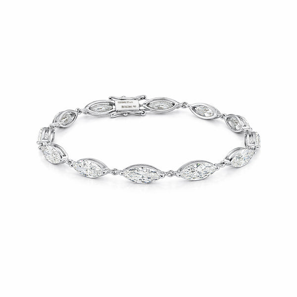 18K Lab Grown Diamond Tennis Bracelet – Round Cut, 12.4ct, BIS Hallmark Gold