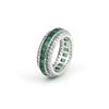 14K/18K Natural Emerald Round Cut Ring with Diamond Accents - BIS Hallmarked Gold