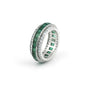14K/18K Natural Emerald Round Cut Ring with Diamond Accents - BIS Hallmarked Gold