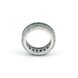 14K/18K Natural Emerald Round Cut Ring with Diamond Accents - BIS Hallmarked Gold