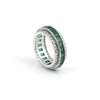 14K/18K Natural Emerald Round Cut Ring with Diamond Accents - BIS Hallmarked Gold