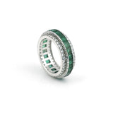14K/18K Natural Emerald Round Cut Ring with Diamond Accents - BIS Hallmarked Gold