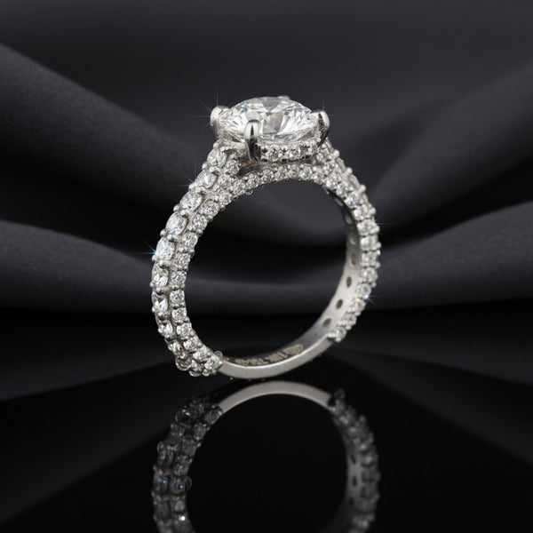 14K/18K Lab Grown Diamond Round Cut Ring for Women