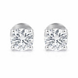 14K/18K Lab-Grown Diamond Solitaire Round Stud Earrings