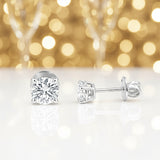 14K/18K Lab-Grown Diamond Solitaire Round Stud Earrings