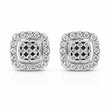 14K/18K Lab-Grown Diamond Pave Round Stud Earrings