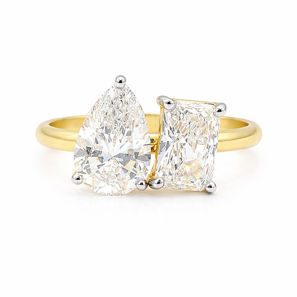 14K/18K Lab Grown Diamond Emerald Cut Ring for Women