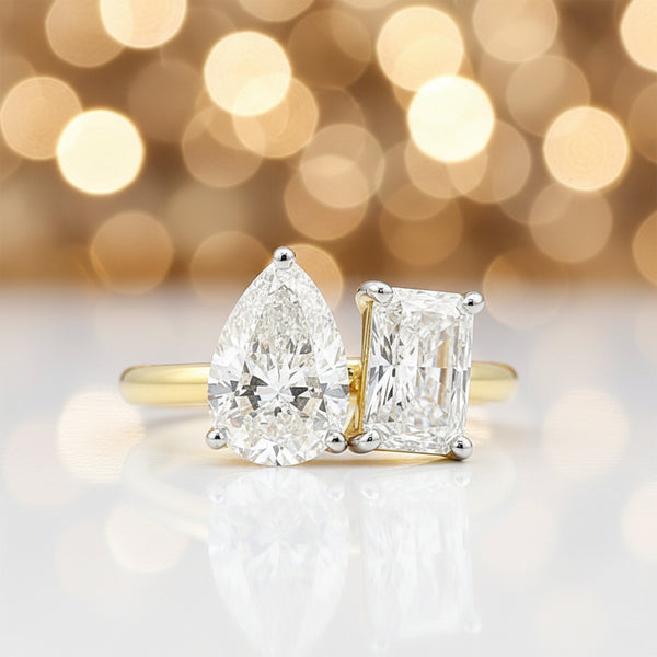 14K/18K Lab Grown Diamond Emerald Cut Ring for Women