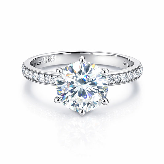 14K/18K Lab Grown Diamond Round Cut Ring for Women