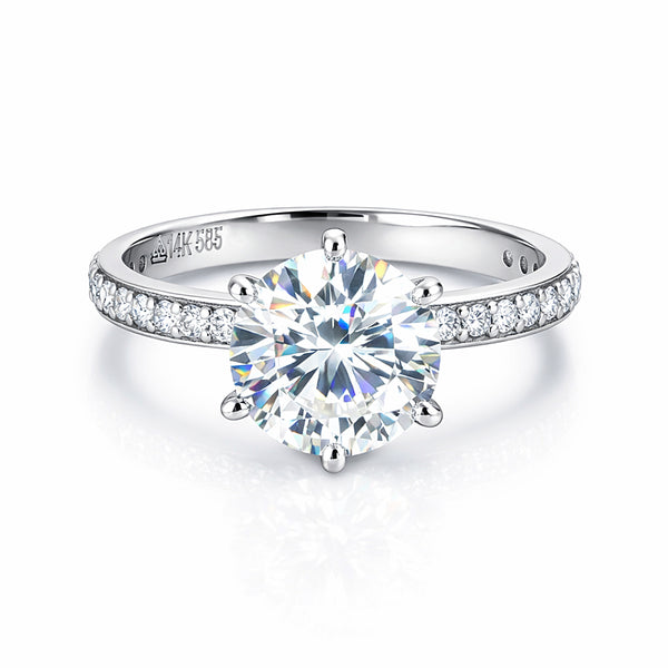 14K/18K Lab Grown Diamond Round Cut Ring for Women