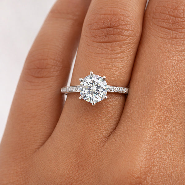 14K/18K Lab Grown Diamond Round Cut Ring for Women
