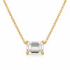 14K/18K Gold Emerald-Cut Diamond Accent Pendant Necklace