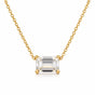 14K/18K Gold Emerald-Cut Diamond Accent Pendant Necklace