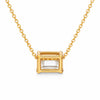 14K/18K Gold Emerald-Cut Diamond Accent Pendant Necklace