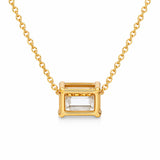 14K/18K Gold Emerald-Cut Diamond Accent Pendant Necklace