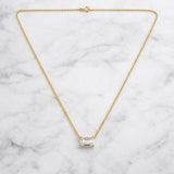 14K/18K Gold Emerald-Cut Diamond Accent Pendant Necklace