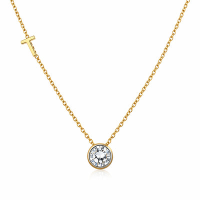 14K/18K Lab Grown Diamond Round Solitaire Pendant Necklace, 0.33 Ct, VVS/E | IGI Certified