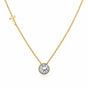 14K/18K Gold Minimalist Round Diamond Accent Pendant Necklace