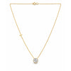 14K/18K Gold Minimalist Round Diamond Accent Pendant Necklace
