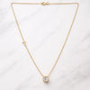 14K/18K Gold Minimalist Round Diamond Accent Pendant Necklace