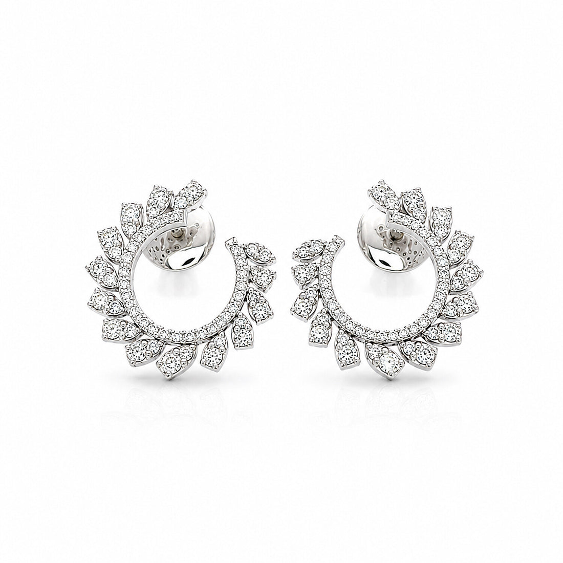 18K Lab-Grown Diamond Round Drop Earrings