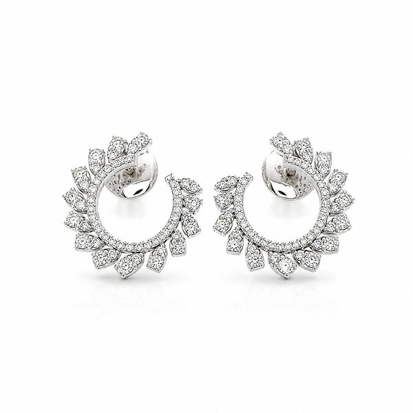 18K Lab-Grown Diamond Round Drop Earrings