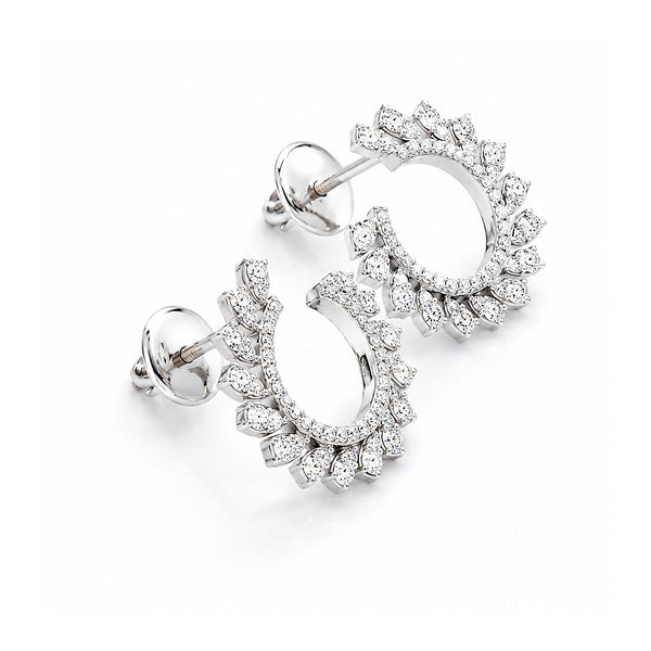 18K Lab-Grown Diamond Round Drop Earrings