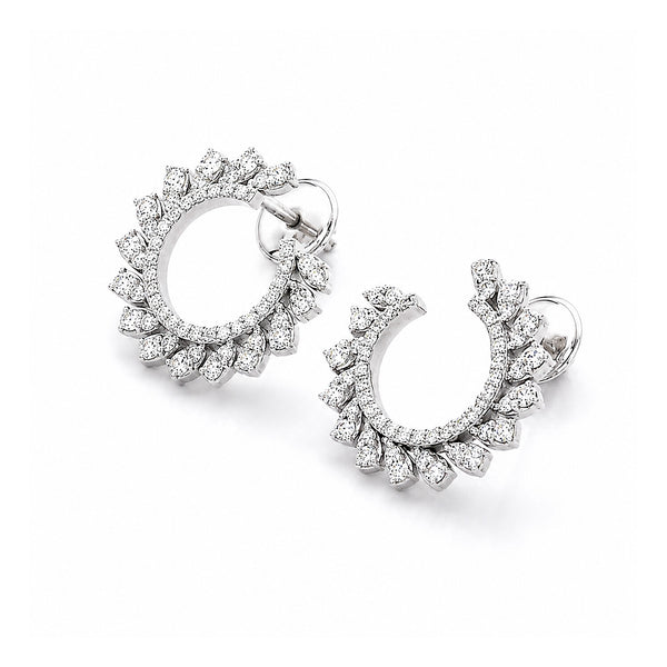 18K Lab-Grown Diamond Round Drop Earrings