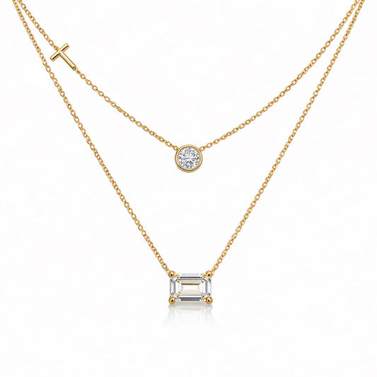 14K/18K Lab Grown Diamond Mixed-Cut Pendant Necklace