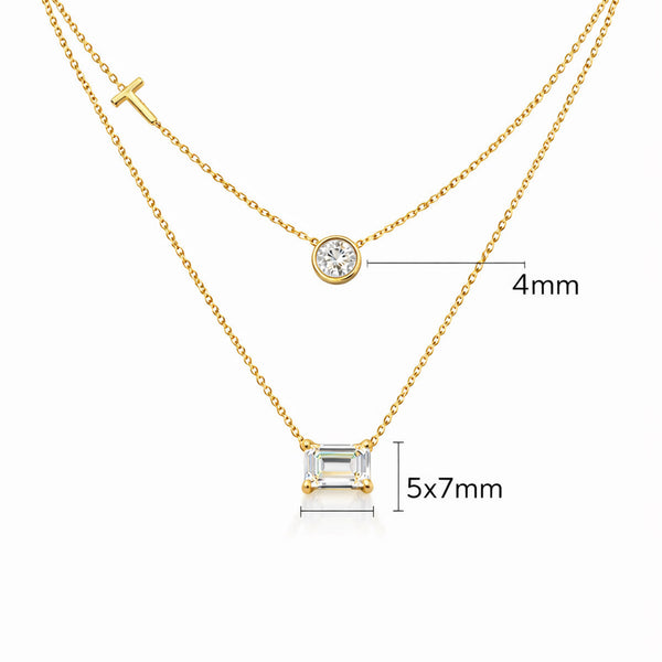 14K/18K Lab Grown Diamond Mixed-Cut Pendant Necklace