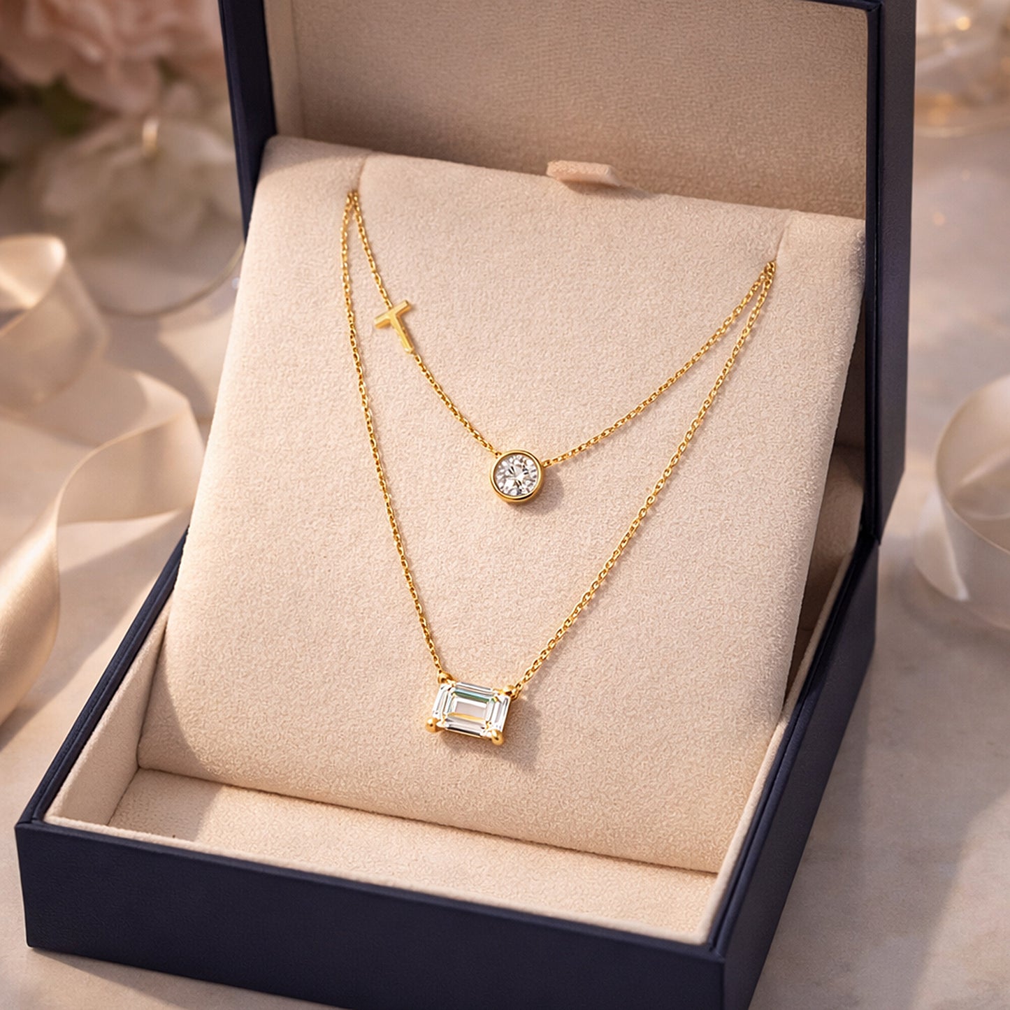 14K/18K Lab Grown Diamond Mixed-Cut Pendant Necklace